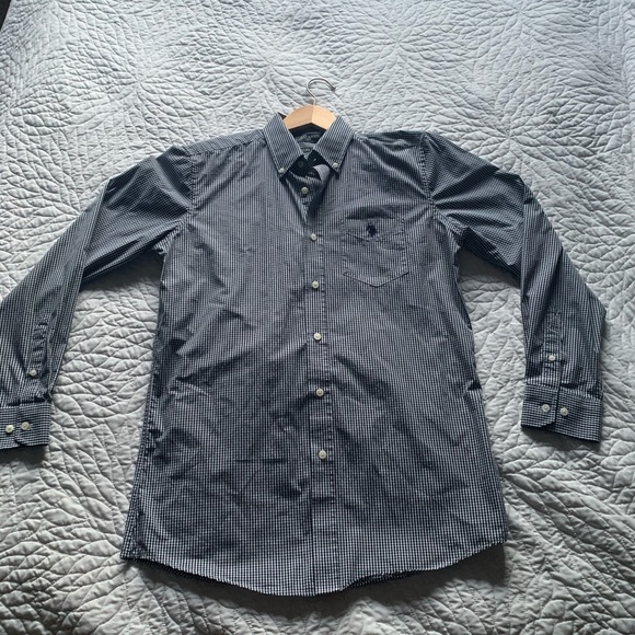 Checkered navy blue and white polo shirt - Picture 4 of 5